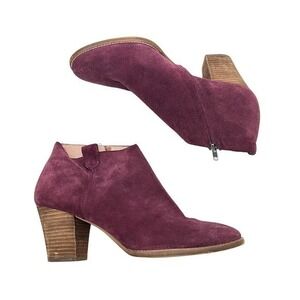 Madewell The Billie Boot in burgundy Suede pull on style online exclusive sz 9.5